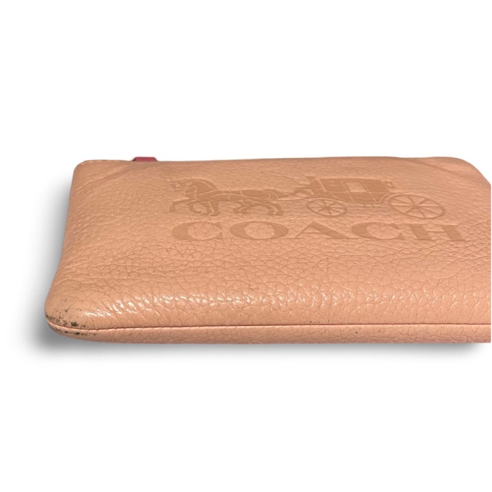 Coach Faded Blush Pebble Leather Corner Zip Wristlet w/ Horse & Carriage - Picture 8 of 10